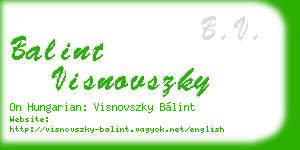 balint visnovszky business card