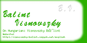 balint visnovszky business card